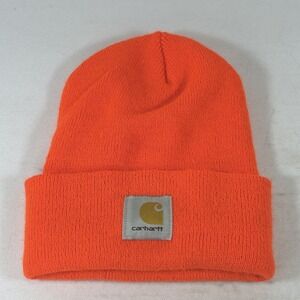 Carhartt Adult Beanie Knit Hat One Size Toboggan Blaze Orange Hunting Winter